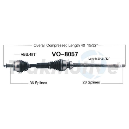 Cv Axle Shaft,Vo-8057